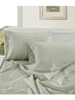 NEW SCOTT LIVING LIGHT GREEN FLAT KING SHEET COTTON BLEND